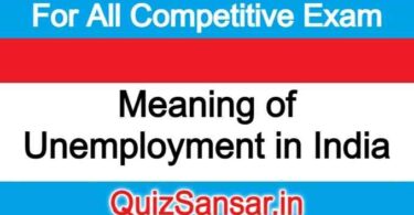 Meaning of Unemployment in India
