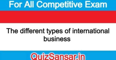 The different types of international business 