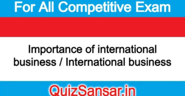 Importance of international business / International business