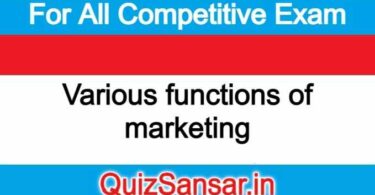 Various functions of marketing