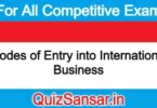 Modes of Entry into International Business