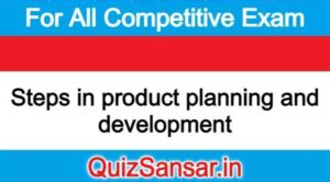 Steps in product planning and development