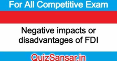 Negative impacts or disadvantages of FDI