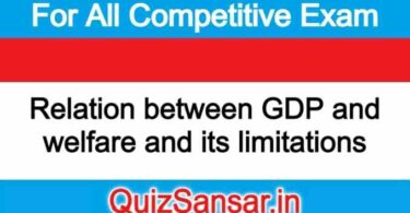 Relation between GDP and welfare and its limitations