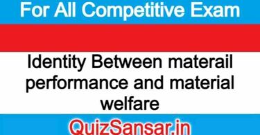 Identity Between materail performance and material welfare