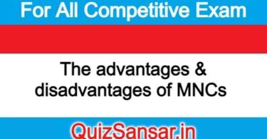 The advantages & disadvantages of MNCs 