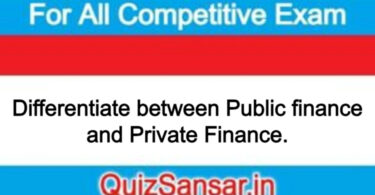 Differentiate between Public finance and Private Finance.