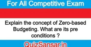 Explain the concept of Zero-based Budgeting. What are its pre conditions ?