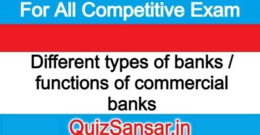 Different types of banks / functions of commercial banks
