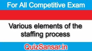 Various elements of the staffing process