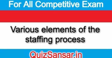 Various elements of the staffing process