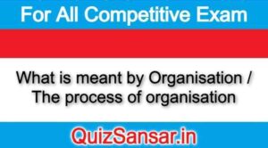 What is meant by Organisation / The process of organisation