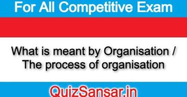 What is meant by Organisation / The process of organisation