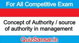 Concept of Authority / source of authority in management 