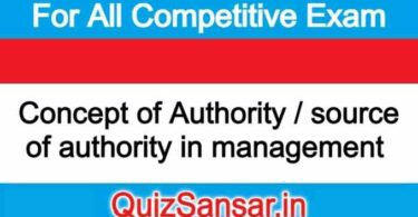 Concept of Authority / source of authority in management 