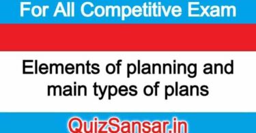 Elements of planning and main types of plans