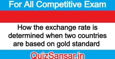 How the exchange rate is determined when two countries are based on gold standard 