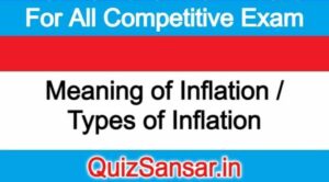 Meaning of Inflation / Types of Inflation