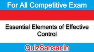 Essential Elements of Effective Control