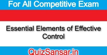 Essential Elements of Effective Control