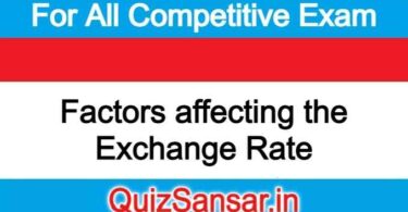 Factors affecting the Exchange Rate