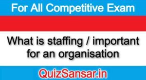 What is staffing / important for an organisation