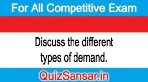 Discuss the different types of demand.