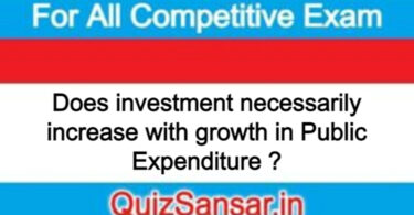 Does investment necessarily increase with growth in Public Expenditure ?