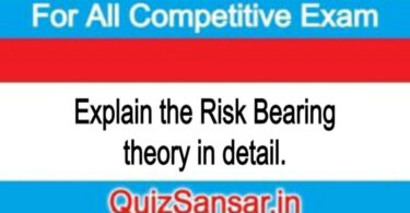 Explain the Risk Bearing theory in detail.