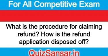 What is the procedure for claiming refund? How is the refund application disposed off?