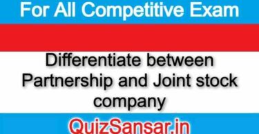 Differentiate between Partnership and Joint stock company