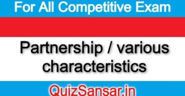 Partnership / various characteristics