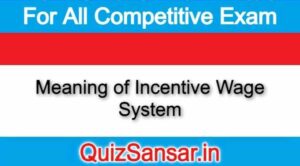 Meaning of Incentive Wage System