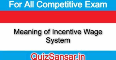 Meaning of Incentive Wage System