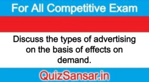Discuss the types of advertising on the basis of effects on demand.