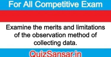 Examine the merits and limitations of the observation method of collecting data.