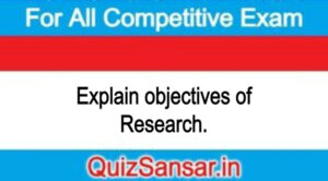 Explain objectives of Research.