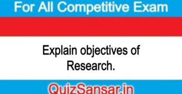 Explain objectives of Research.