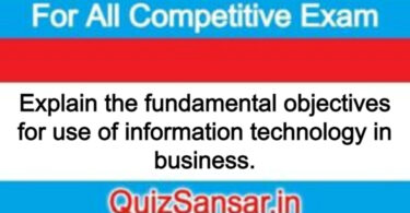 Explain the fundamental objectives for use of information technology in business.