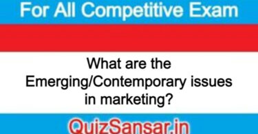 What are the Emerging/Contemporary issues in marketing?