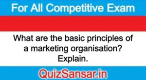 What are the basic principles of a marketing organisation? Explain.