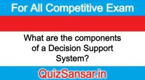 What are the components of a Decision Support System?