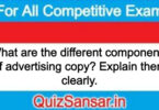 What are the different components of advertising copy? Explain them clearly.