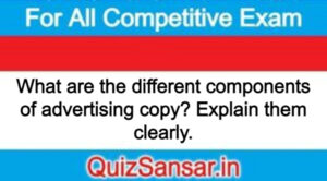 What are the different components of advertising copy? Explain them clearly.