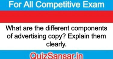 What are the different components of advertising copy? Explain them clearly.