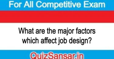 What are the major factors which affect job design?