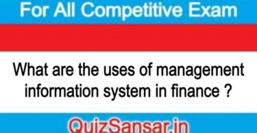 What are the uses of management information system in finance ?