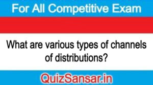 What are various types of channels of distributions?