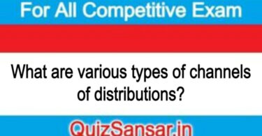 What are various types of channels of distributions?