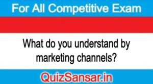 What do you understand by marketing channels?